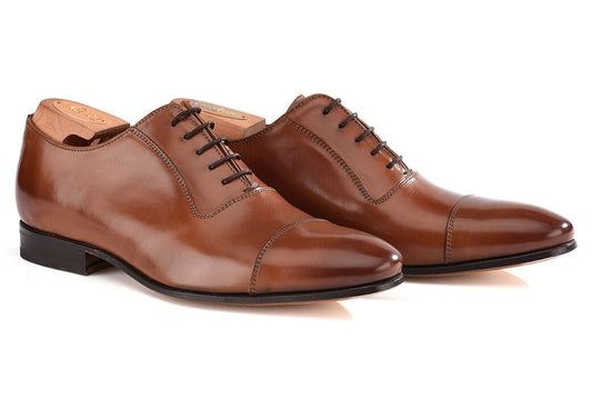 Richelieu homme Châtaigne Patiné semelle cuir - RINGWOOD