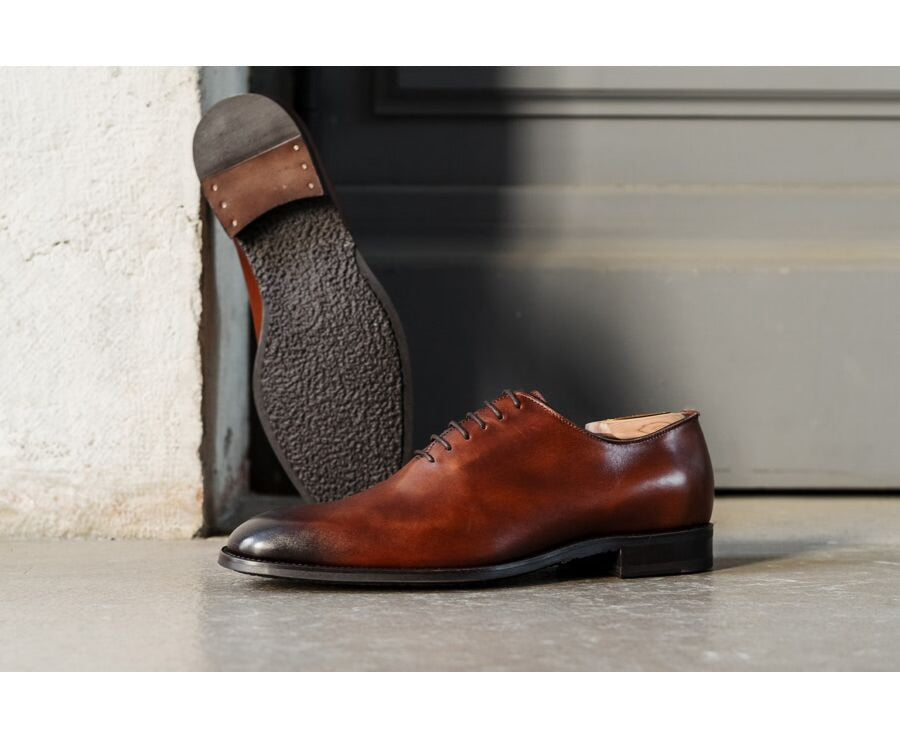 Richelieu homme Cognac Patiné - STANFORD GOMME