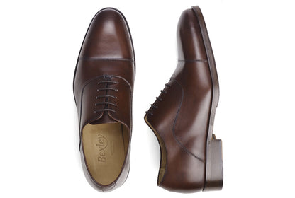 Richelieu homme Chocolat Patiné semelle cuir avec patin - GRAKLEY