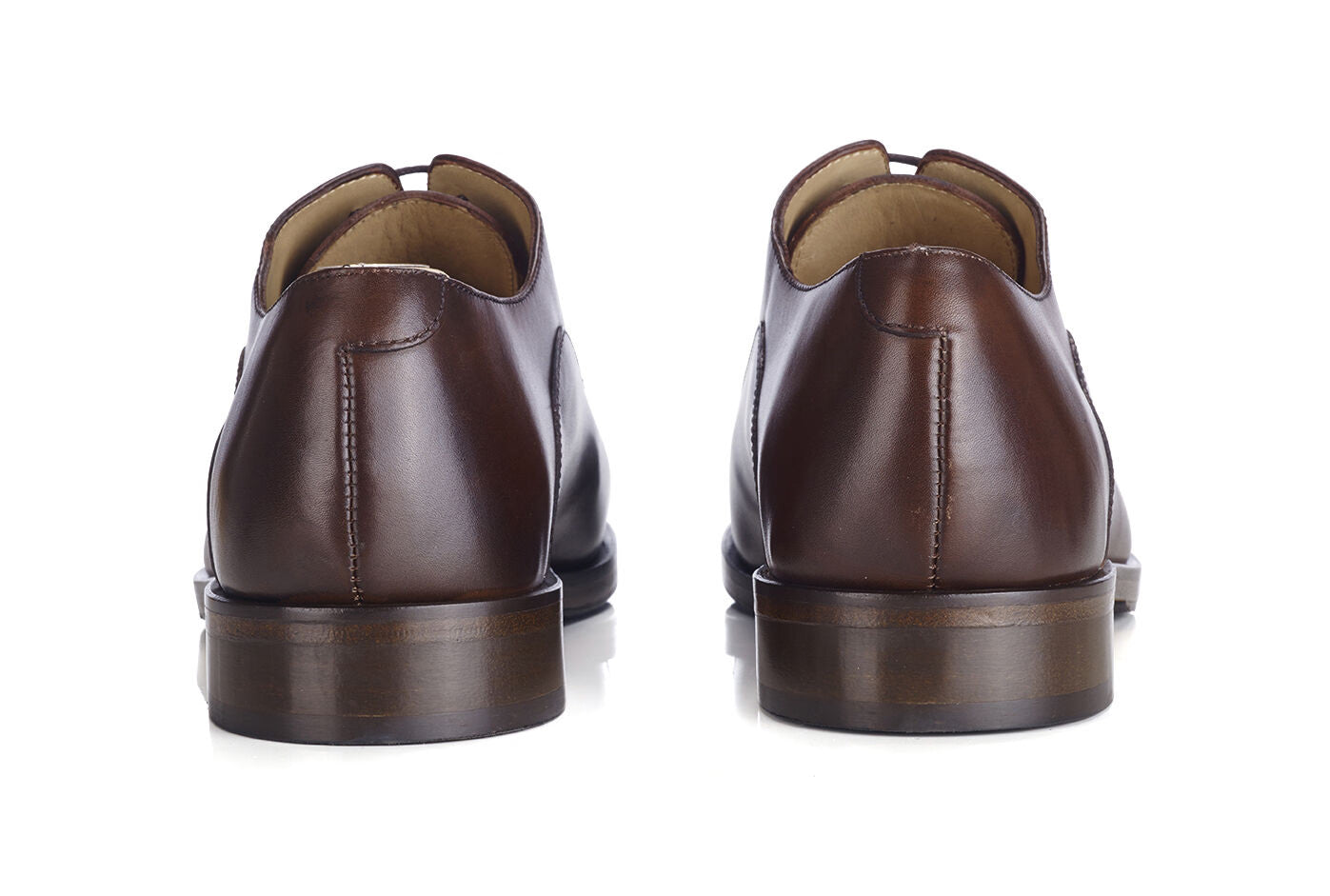 Richelieu homme Chocolat Patiné semelle cuir avec patin - GRAKLEY