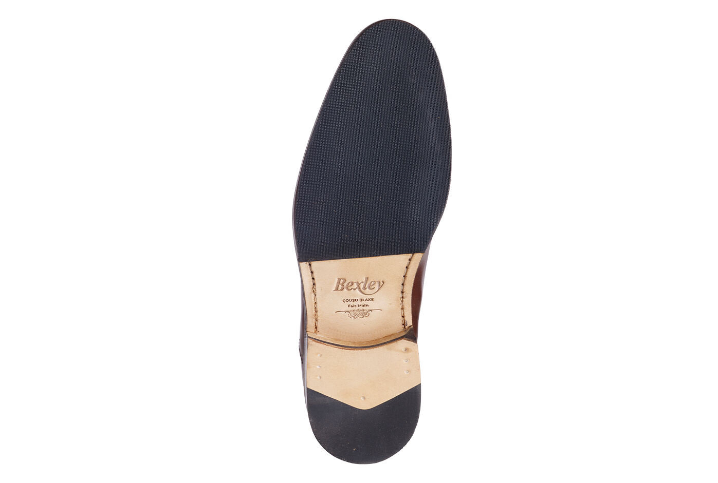 Richelieu homme Chocolat Patiné semelle cuir avec patin - GRAKLEY