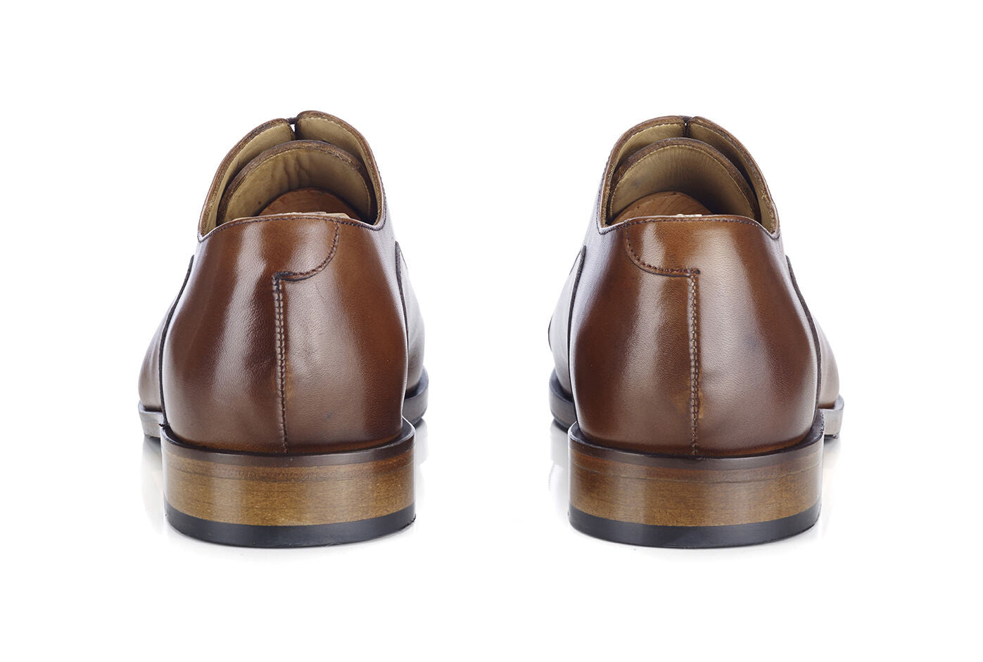 Richelieu homme Cognac Patiné semelle cuir avec patin - GRAKLEY