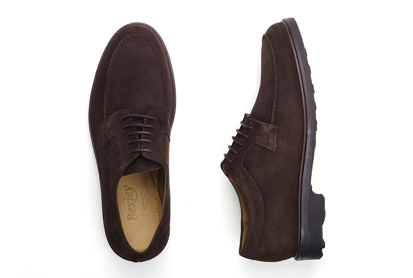 Derbies homme - Velours Brun Semelle gomme - HUDSON II GOMME COUNTRY