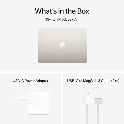 Apple MacBook Air 13,6’’ avec puce M4 – Écran Liquid Retina, 16 Go de RAM, 256 Go SSD, Starlight