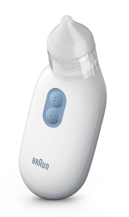 Braun Mouche-bébé 1 | Élimine le mucus | Débouche le nez | Aspiration électrique | 2 x d’aspiration | 2 tailles d’embouts | Nouveau-nés, bébés et enfants | Lavable au lave-vaisselle | BNA100