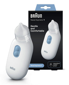 Braun Mouche-bébé 1 | Élimine le mucus | Débouche le nez | Aspiration électrique | 2 x d’aspiration | 2 tailles d’embouts | Nouveau-nés, bébés et enfants | Lavable au lave-vaisselle | BNA100