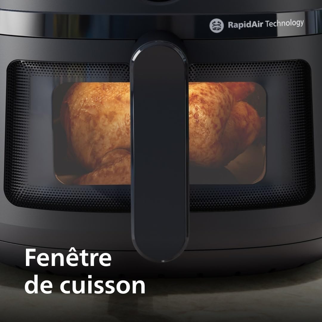 Philips Airfryer 2000 Series NA230/00 – Friteuse à Air 6,2 L, 13 Modes de Cuisson, Rapid Air, Écran Tactile, Noir