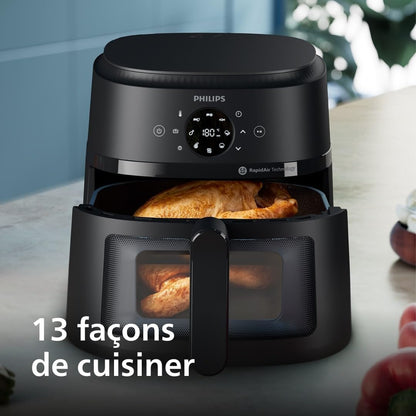 Philips Airfryer 2000 Series NA230/00 – Friteuse à Air 6,2 L, 13 Modes de Cuisson, Rapid Air, Écran Tactile, Noir