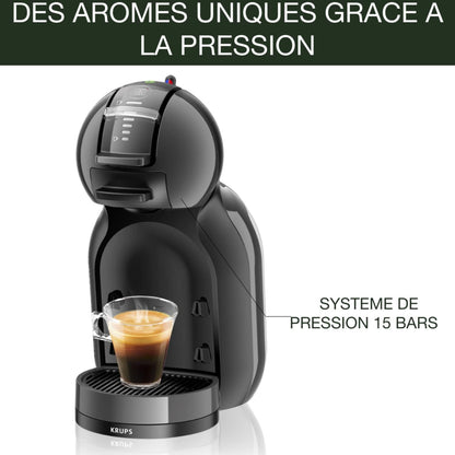 Krups Nescafé Dolce Gusto Mini Me – Cafetière à Capsules 15 Bars, 0,8 L, Boissons Chaudes et Froides, Play&Select, Thermoblock, 35 Types de Café, Noire, KP1238AS