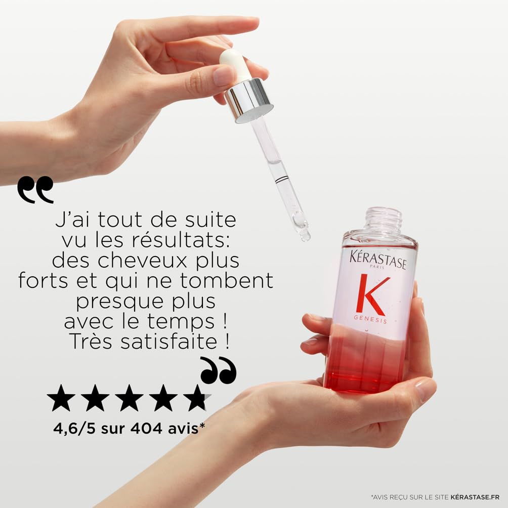 KÉRASTASE Genesis Sérum Fortifiant Anti-Chute – Renforce & Réduit la Casse, Formule Légère Sans Rinçage, Aminexil, Gingembre, Caféine – Cheveux Fins & Fragiles – 90 ml
