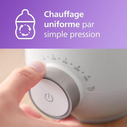Philips Avent Premium - Chauffe-biberon rapide, avec contrôle intelligent de la température, technologie de bain-marie, arrêt automatique, modèle SCF358/00