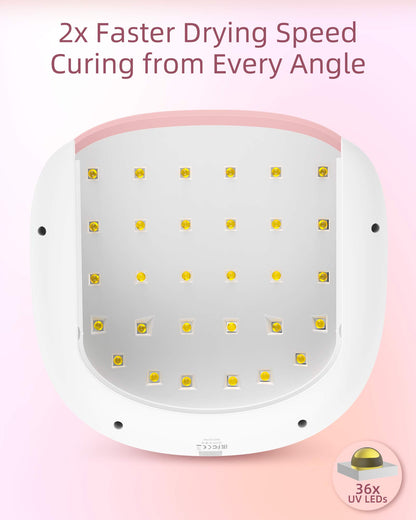 SUNUV – Lampe UV/LED Professionnelle 48W pour Ongles Gel | Séchage Rapide, Capteur Automatique, Écran LCD, 4 Minuteries – Rose
