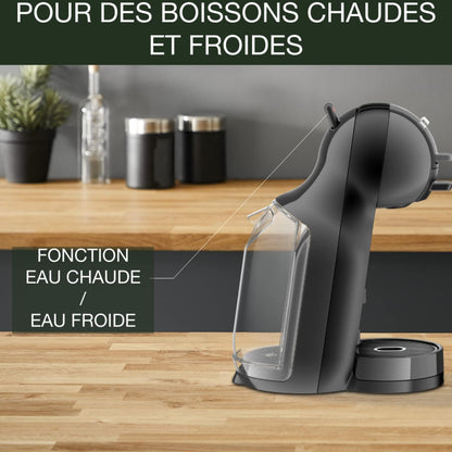 Krups Nescafé Dolce Gusto Mini Me – Cafetière à Capsules 15 Bars, 0,8 L, Boissons Chaudes et Froides, Play&Select, Thermoblock, 35 Types de Café, Noire, KP1238AS