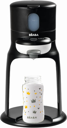 BÉABA Bib’Expresso – Préparateur et Chauffe Biberon/Petits Pots, Distributeur d’Eau à Température Exacte, Instantané et Rapide, Bain-Marie, 2 Températures, Chauffe-Biberon Amovible, Noir