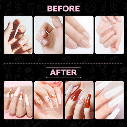 Carehabi – 500 Capsules Ongles Acryliques Blanches 10 Tailles + Boîte de Rangement | Pour Studios Manucure & Nail Art DIY