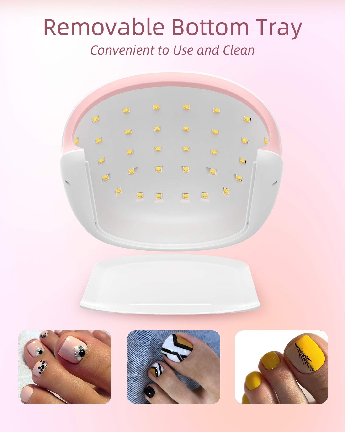 SUNUV – Lampe UV/LED Professionnelle 48W pour Ongles Gel | Séchage Rapide, Capteur Automatique, Écran LCD, 4 Minuteries – Rose