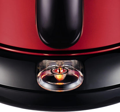 Moulinex Subito, Bouilloire sans fil, Capacité 1,7 L, Inox, Résistance cachée, Niveau d’eau visible, Facile d'utilisation, Rouge, BY540510