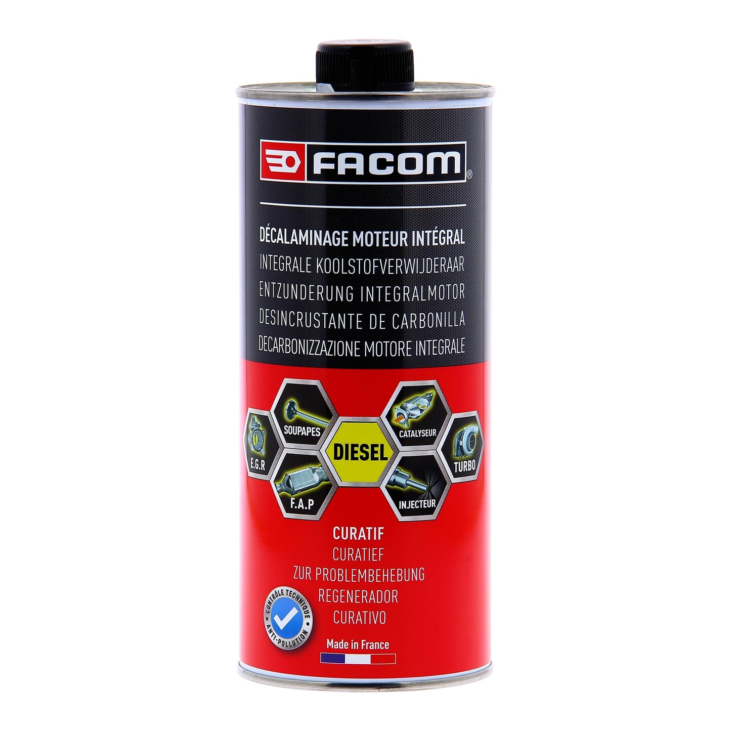 FACOM 006025 Décapant Moteur Diesel Intégral CURATIF – Nettoyant Puissant pour Moteurs, 1 L