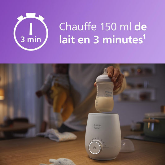 Philips Avent Premium - Chauffe-biberon rapide, avec contrôle intelligent de la température, technologie de bain-marie, arrêt automatique, modèle SCF358/00