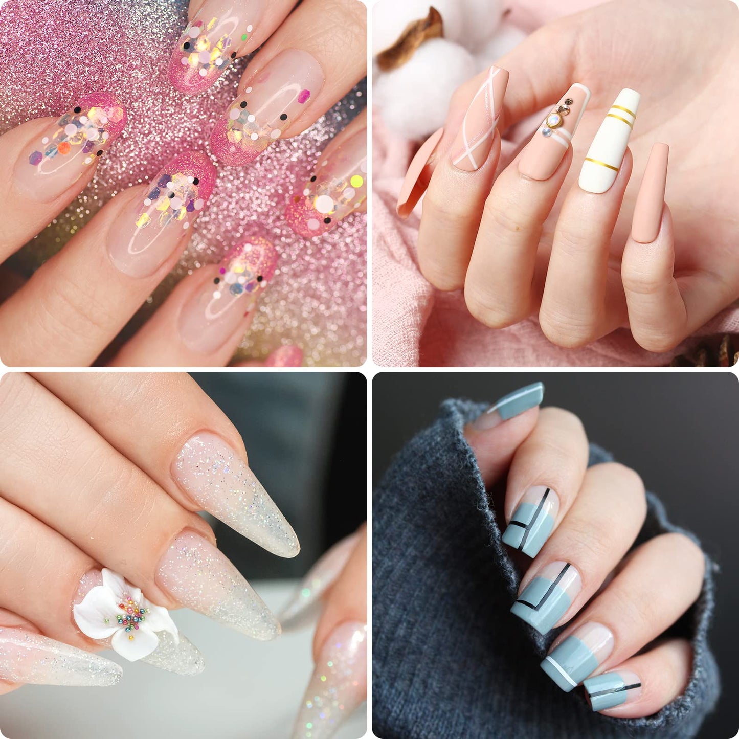 Carehabi – 500 Capsules Ongles Acryliques Blanches 10 Tailles + Boîte de Rangement | Pour Studios Manucure & Nail Art DIY