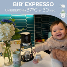 BÉABA Bib’Expresso – Préparateur et Chauffe Biberon/Petits Pots, Distributeur d’Eau à Température Exacte, Instantané et Rapide, Bain-Marie, 2 Températures, Chauffe-Biberon Amovible, Noir