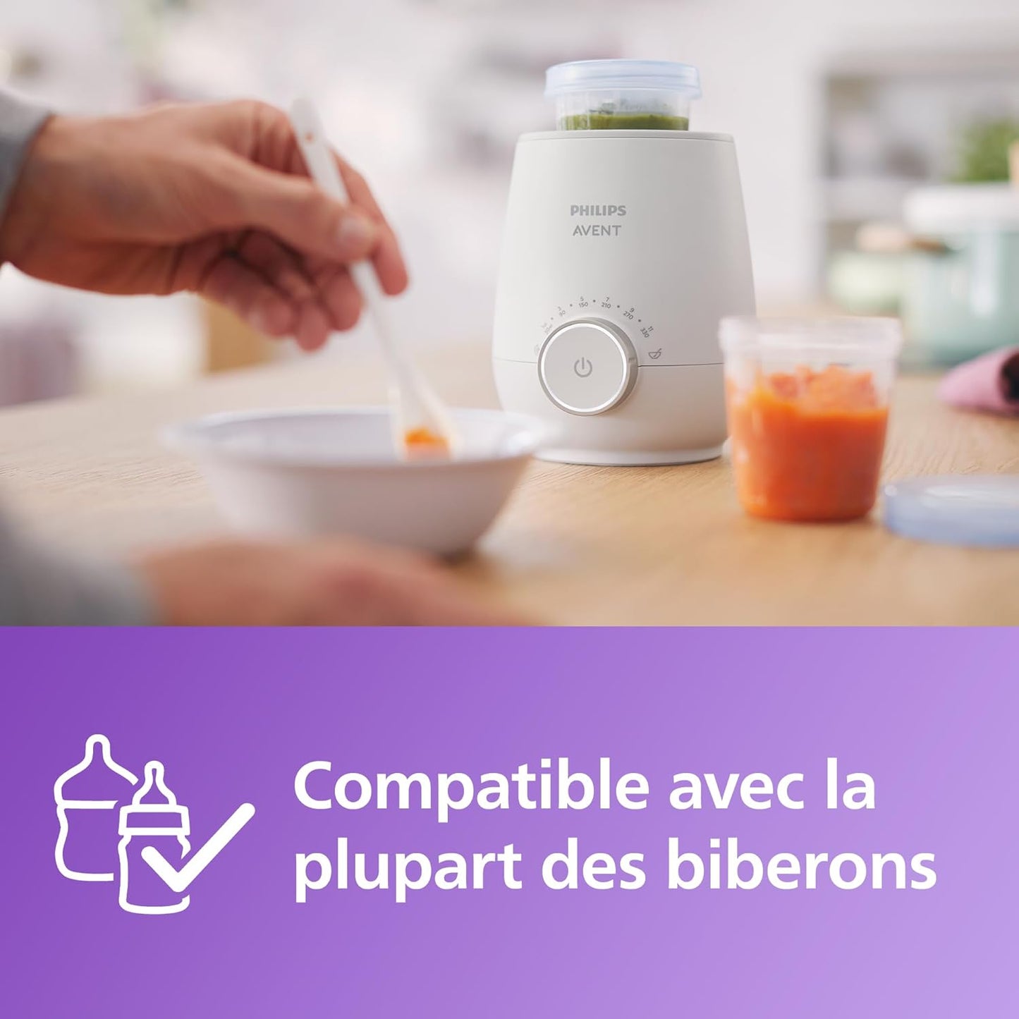 Philips Avent Premium - Chauffe-biberon rapide, avec contrôle intelligent de la température, technologie de bain-marie, arrêt automatique, modèle SCF358/00