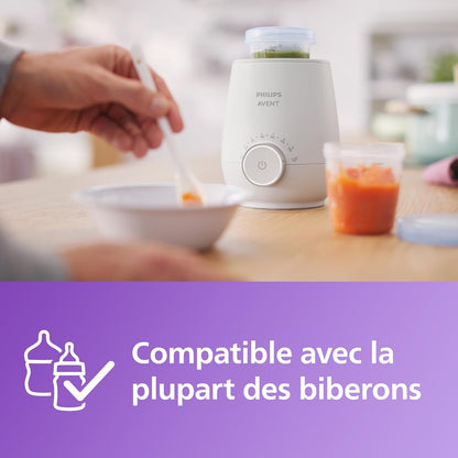 Philips Avent Premium - Chauffe-biberon rapide, avec contrôle intelligent de la température, technologie de bain-marie, arrêt automatique, modèle SCF358/00