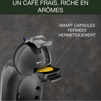 Krups Nescafé Dolce Gusto Mini Me – Cafetière à Capsules 15 Bars, 0,8 L, Boissons Chaudes et Froides, Play&Select, Thermoblock, 35 Types de Café, Noire, KP1238AS