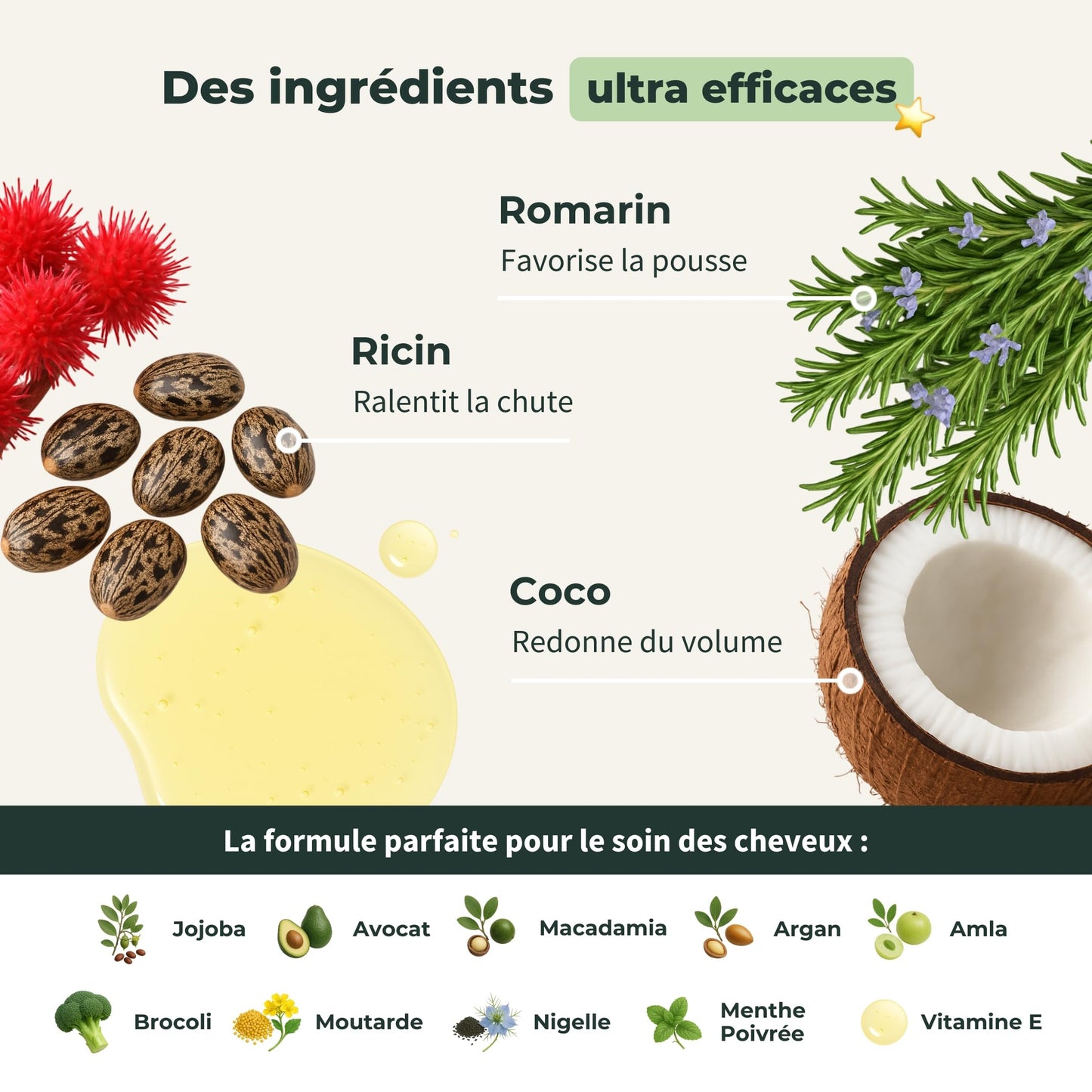 BIONOBLE Huile de Romarin pour Cheveux Bio 50 ml