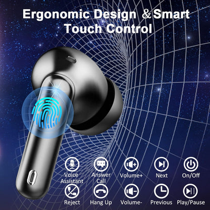 Écouteurs Bluetooth 5.4 Sans Fil – HiFi Stéréo, Basses Profondes, 48 h d’Appels, Réduction de Bruit 4 ENC, Micro, Ajustement Confortable, Étanchéité IP7