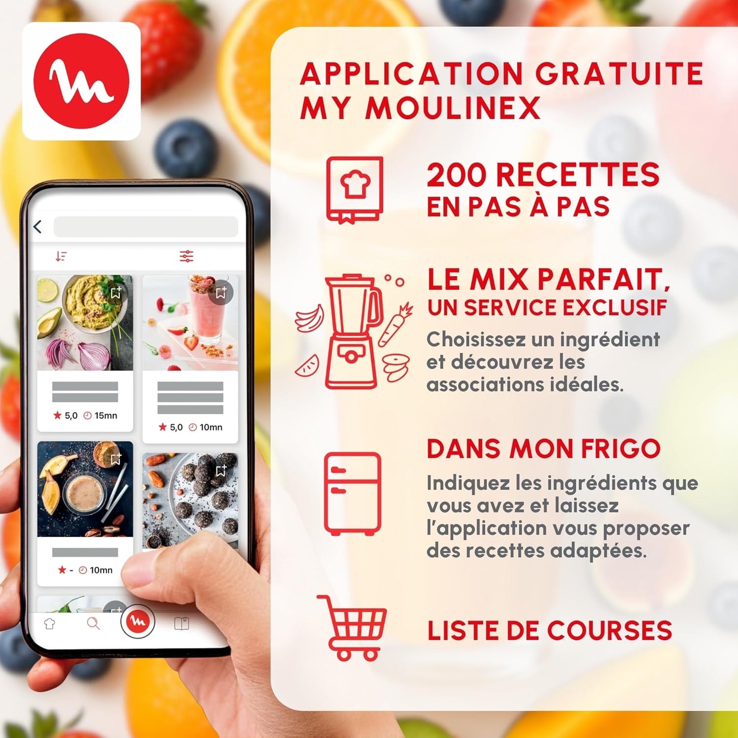 Moulinex Blender Chauffant LM841110 – 1000 W, Capacité 1,2 L, 5 Programmes Automatiques, Double Paroi, Soupe, Velouté, Compote, Smoothie, Maintien au Chaud, Easy Soup, Argent