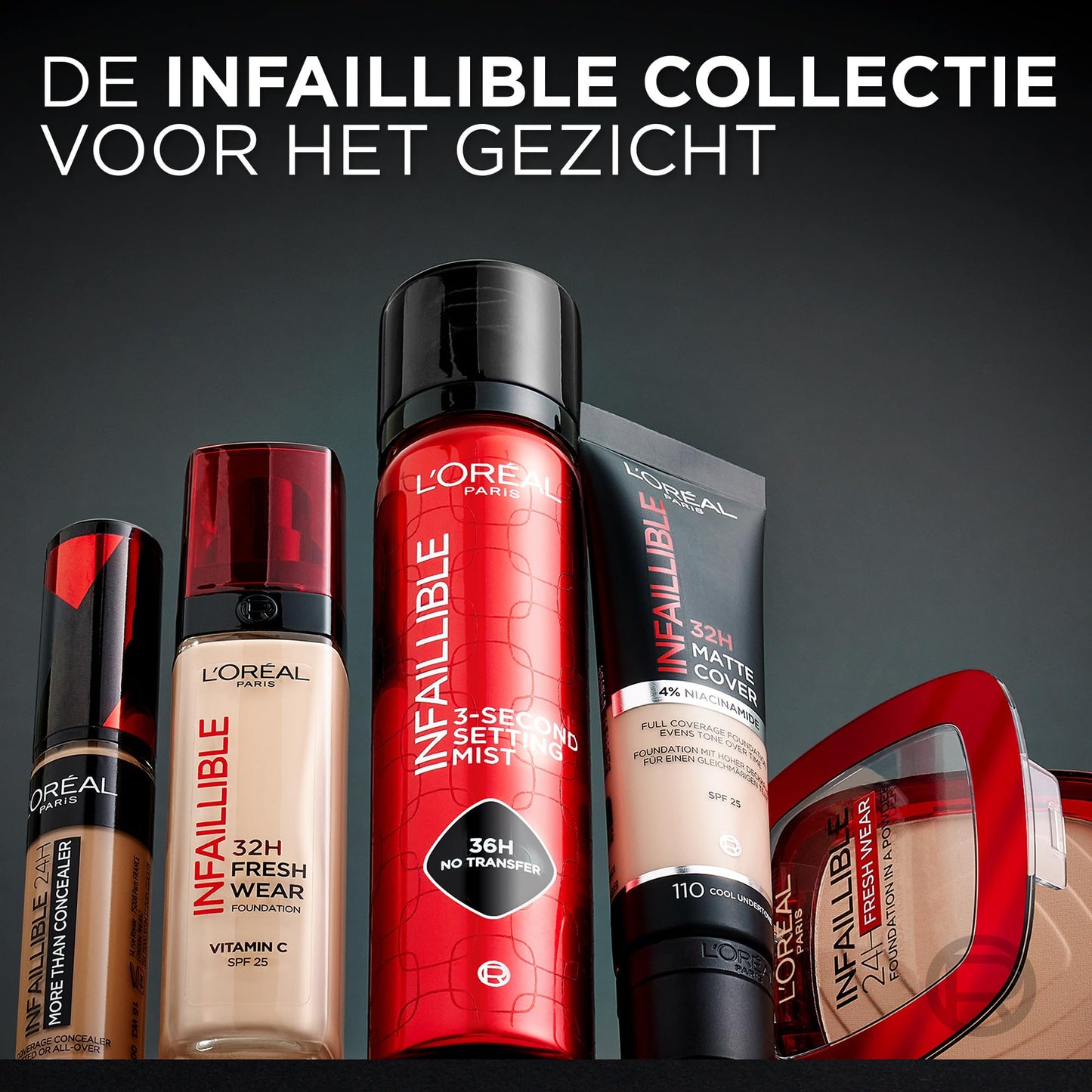 L’Oréal Paris Infaillible Spray Fixateur de Maquillage – Fini Sans Transfert en 3 sec, 75 ml