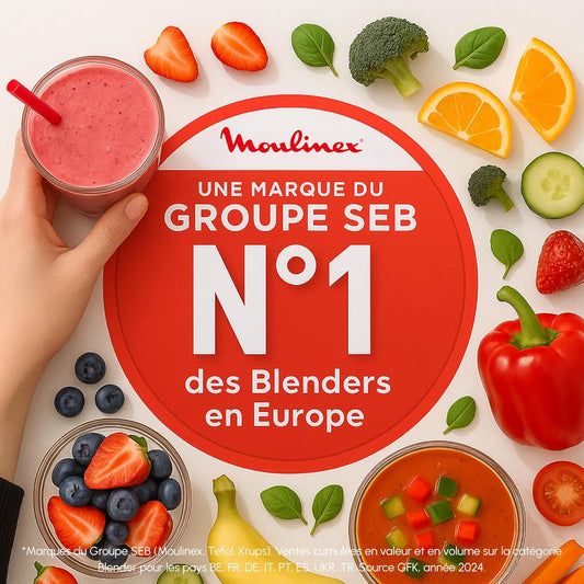 Moulinex Blender Chauffant LM841110 – 1000 W, Capacité 1,2 L, 5 Programmes Automatiques, Double Paroi, Soupe, Velouté, Compote, Smoothie, Maintien au Chaud, Easy Soup, Argent