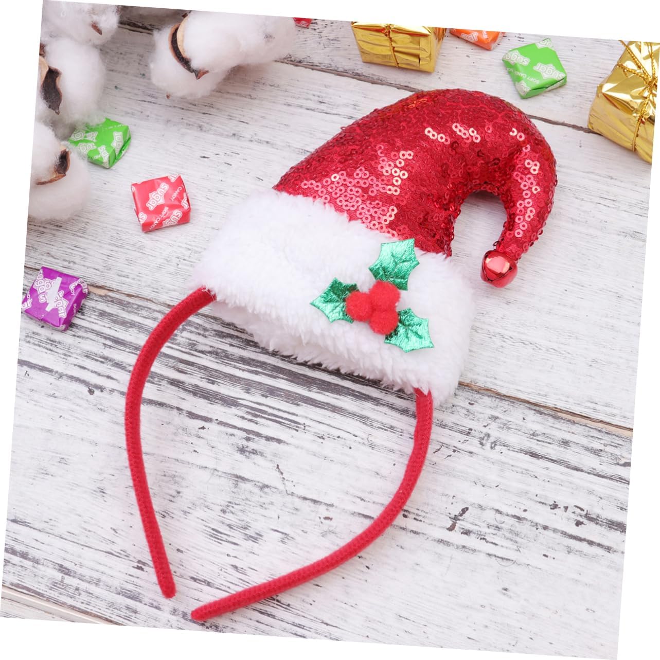 ABOOFAN 3 Pièces Chapeau Bandeau Sequin Bandeau Chapeaux De Noël Cheveux Cerceau Chapeau De Noël Bandes De Cheveux Bande De Cheveux De Noël Coiffure De Noël Chapeau De Père Noël